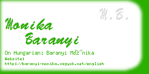 monika baranyi business card